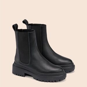 Maguire Black Leather Shearling Lined Chelsea Boots